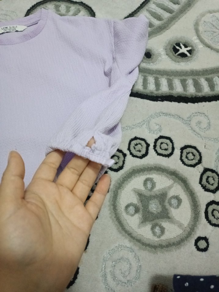 LCW Girls Mor Uzun Kollu Basic Tişört - Görsel 3