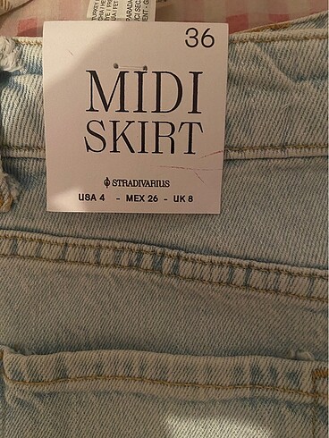 36 Beden Stradivarius kot denim etek