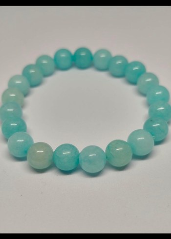 Accessorize  Pastel Turkuaz Tasli Esnek Jade Bileklik