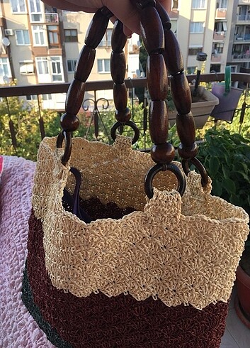 Beden ŞERİTLİ HASIR ÇANTA