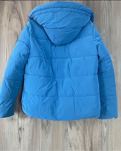 l Beden mavi Renk Mavi Jeans Kapüşonlu Şişme Mont