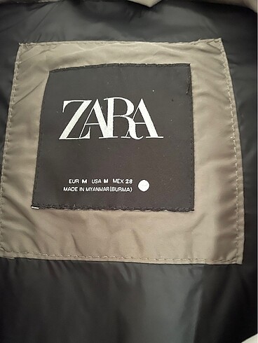 m Beden haki Renk Zara Kadın Haki Şişme Mont