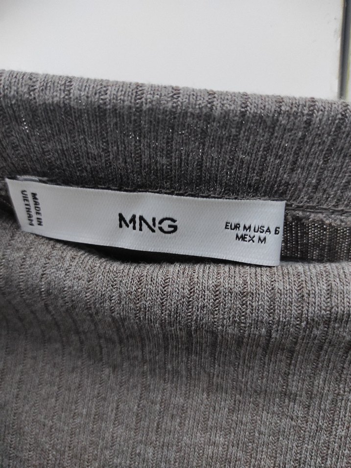 Gri Uzun Kollu Mini penye Elbise - Görsel 2