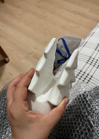 Beyaz Seramik Yılbaşı Ağacı Biblo - Görsel 2