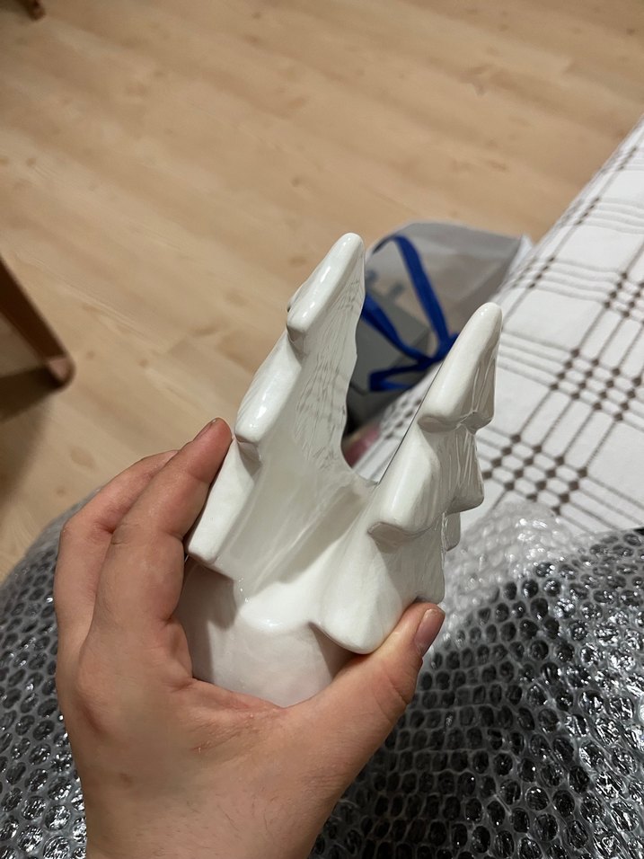 Beyaz Seramik Yılbaşı Ağacı Biblo - Görsel 2