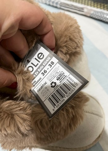 Kürklü Kadın Bohem Dolgu Topuk Ev Terliği - Görsel 3