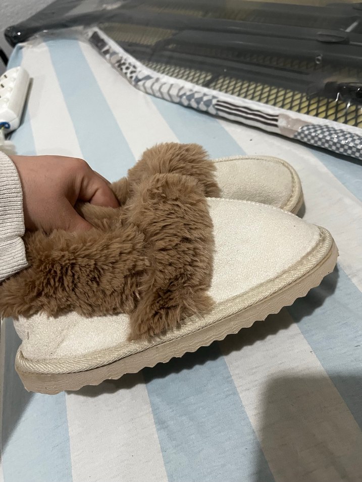 Kürklü Kadın Bohem Dolgu Topuk Ev Terliği - Görsel 2