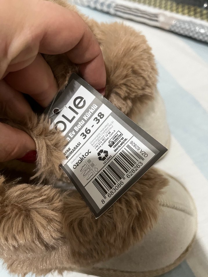 Kürklü Kadın Bohem Dolgu Topuk Ev Terliği - Görsel 3