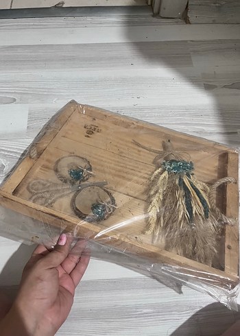 Beden Bohem Tarzı Ahşap Tepsi ve Takı Seti