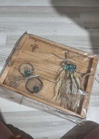 Bohem Tarzı Ahşap Tepsi ve Takı Seti