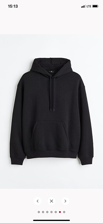 H&M Erkek Siyah Sweatshirt Relaxed M Beden