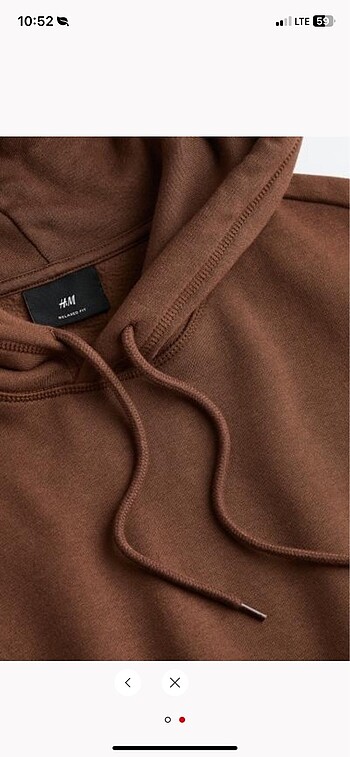 H&M Relaxed Fit Sweatshirt Kahverengi L