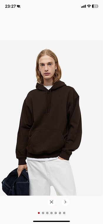 xl Beden H&M Kahverengi Kapüşonlu Sweatshirt XL