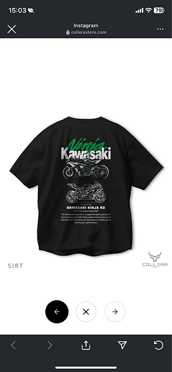 Kawasaki Oversized Fit Siyah T-shirt XL