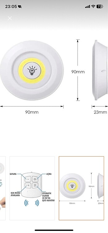  Beden sarı Renk 6 Adet Pilli Düğmeli ve uzaktan kumandalı Sarı Led