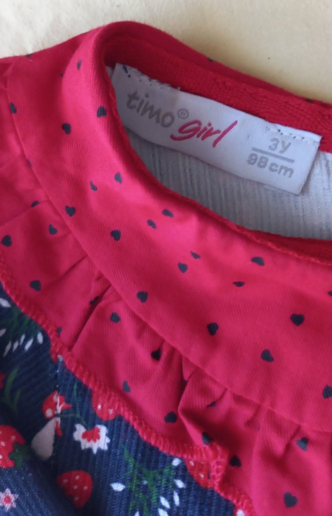 Çiçek Desenli Uzun Kollu Kız Elbise - Görsel 2