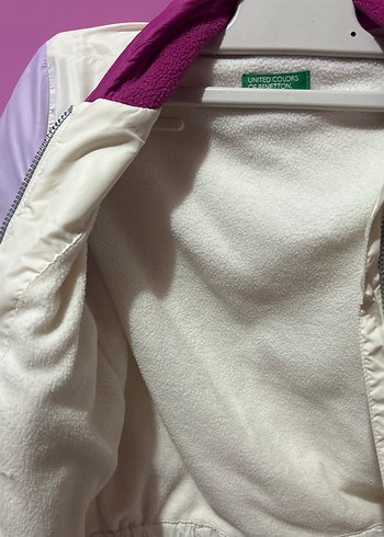 Kız Çocuk Fermuarlı Beyaz Ceket - Görsel 2