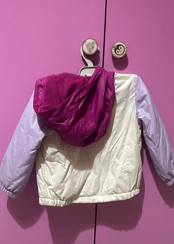 Kız Çocuk Fermuarlı Beyaz Ceket - Görsel 3