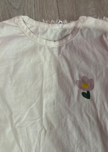 Beyaz Kız Çocuk Kısa Kollu Baskılı Tişört - Görsel 3