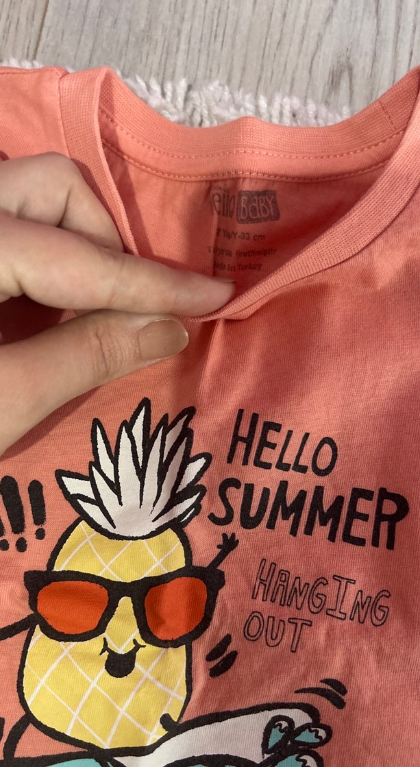 Beyaz Kız Çocuk Kısa Kollu Baskılı Tişört - Görsel 2