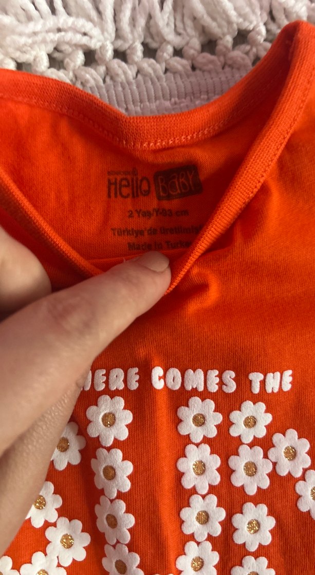 Kız Çocuk Kısa Kollu Renkli Baskılı Tişört - Görsel 3