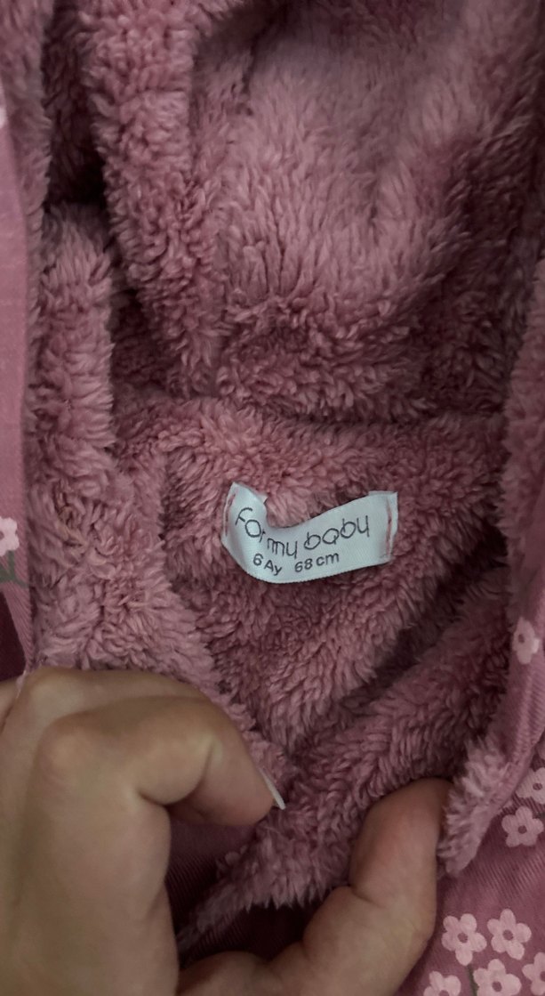 Pembe Çiçek Desenli Bebek Tulumu - Görsel 2