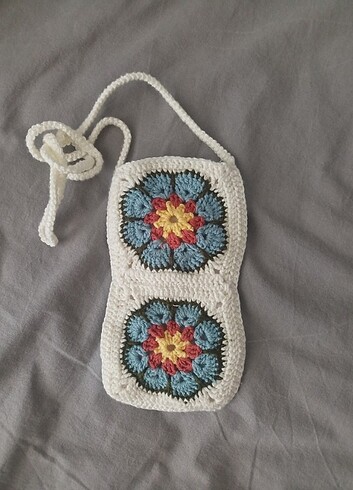Örgü telefon çantası 