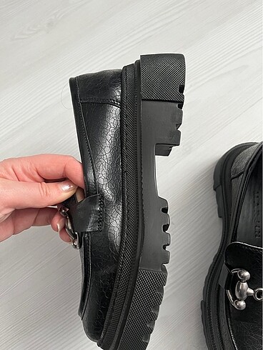 38 Beden siyah Renk Marjin Loafer