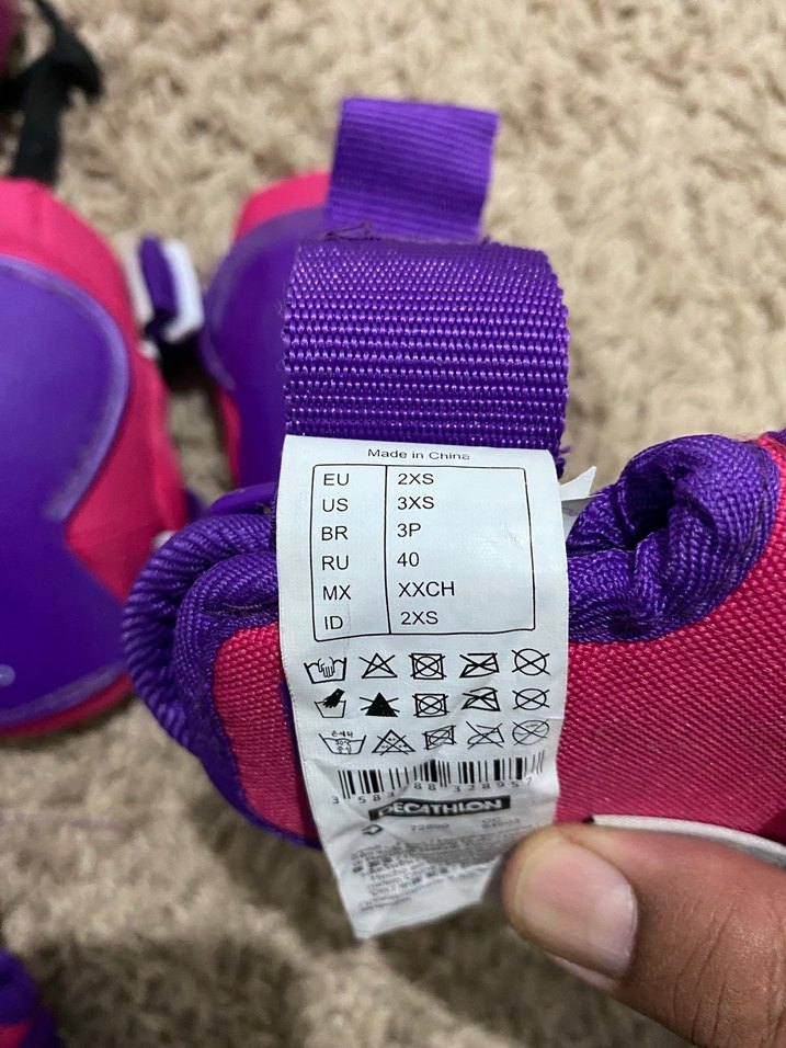 Decathlon paten koruyucu ve kask Mor ve Pembe Kız set - Görsel 5