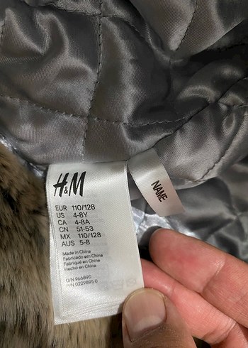 H&M Çocuk Gri Kapüşonlu Kürklü  Şapka - Görsel 3