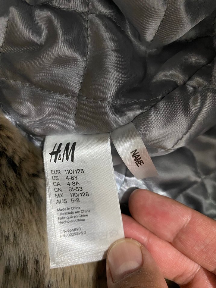 H&M Çocuk Gri Kapüşonlu Kürklü  Şapka - Görsel 3