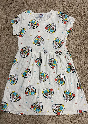 Baskılı Kız Çocuk Kısa Kollu Elbise - Görsel 3