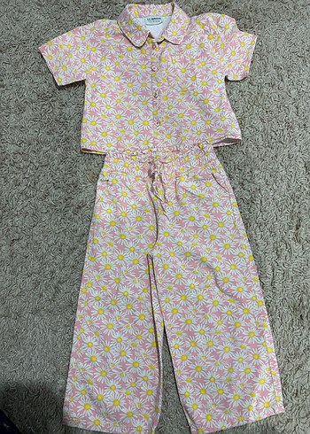 LCW kız takım Düğmeli Papatya Desenli Kız Gömlek - Görsel 3