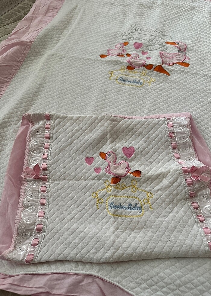 Sevim baby kız bebek yastık çarşaf örtü takımı - Görsel 2