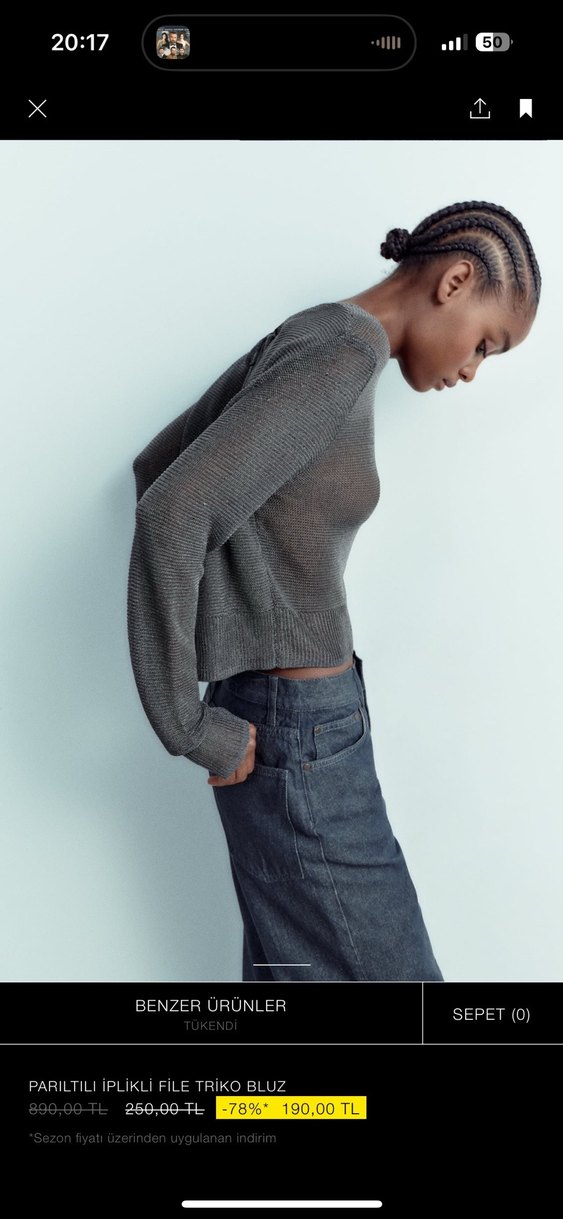 Gri Triko Kadın bluz - Görsel 3