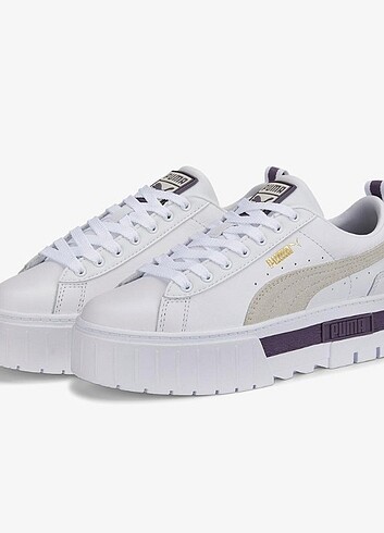 Puma Puma Mayze Leather Kadın Platform Beyaz Spor Ayakkabı