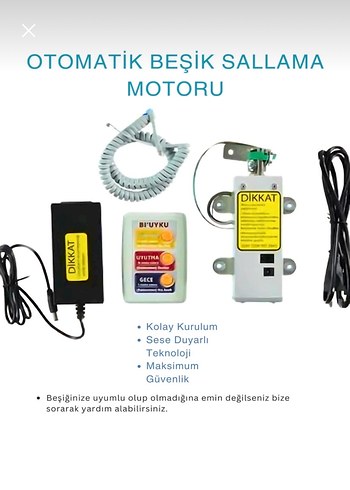 Otomatik Beşik Sallama Motoru Beyaz Gri - Görsel 2