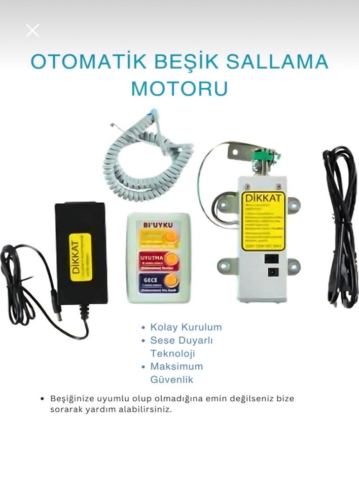 Otomatik Beşik Sallama Motoru Beyaz Gri - Görsel 2