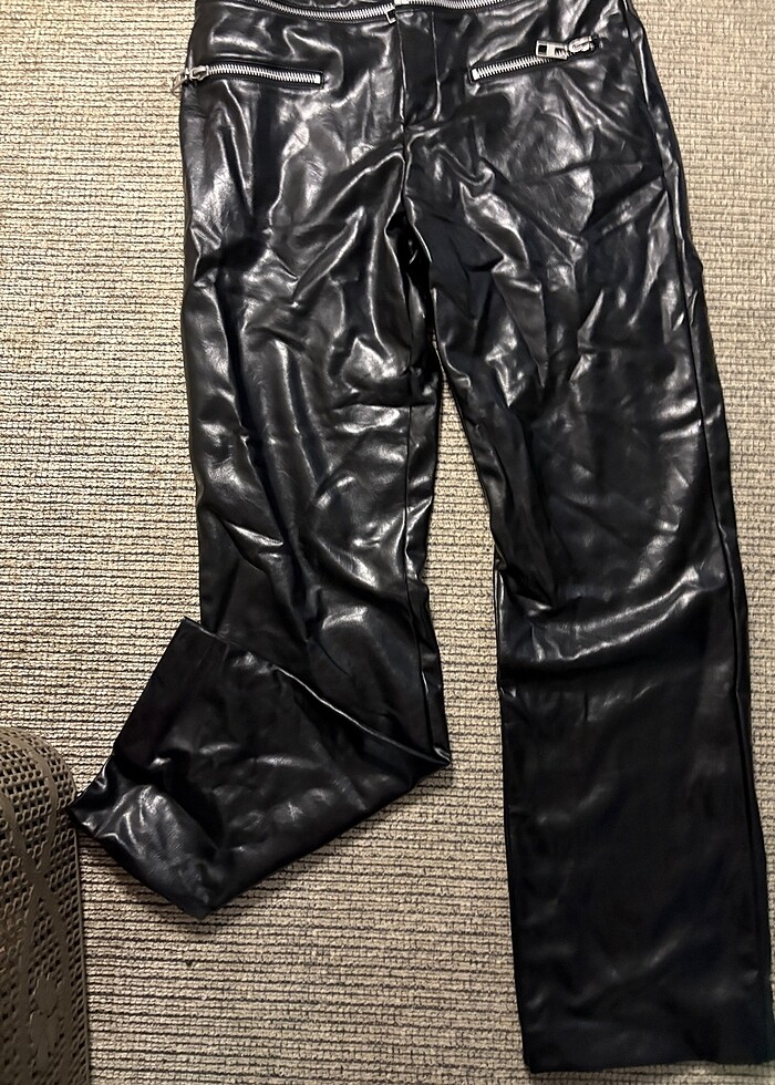 deri bol paça pantolon - Görsel 2