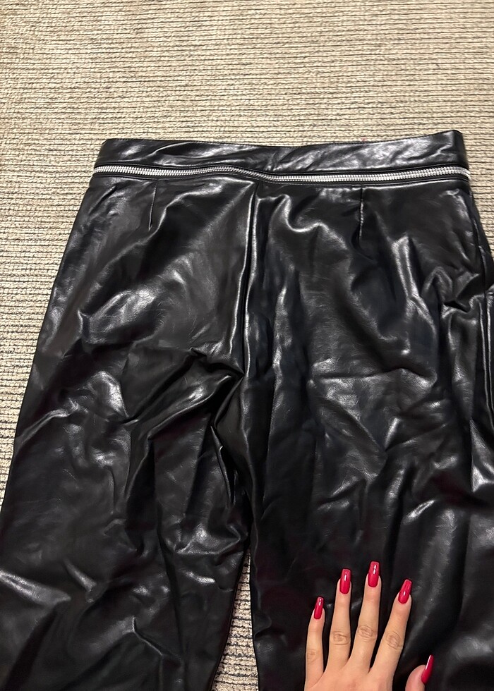 deri bol paça pantolon - Görsel 4