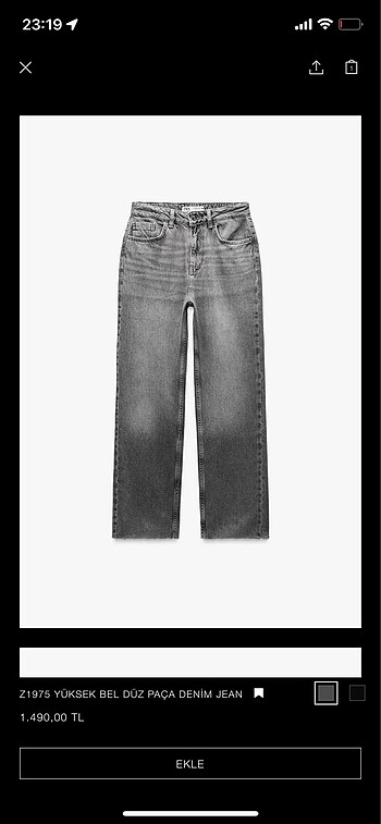 zara z1975 gri jean