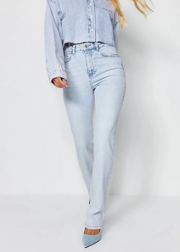 Trendyol & Milla Acik Mavi Yuksek Bel Denim Jean