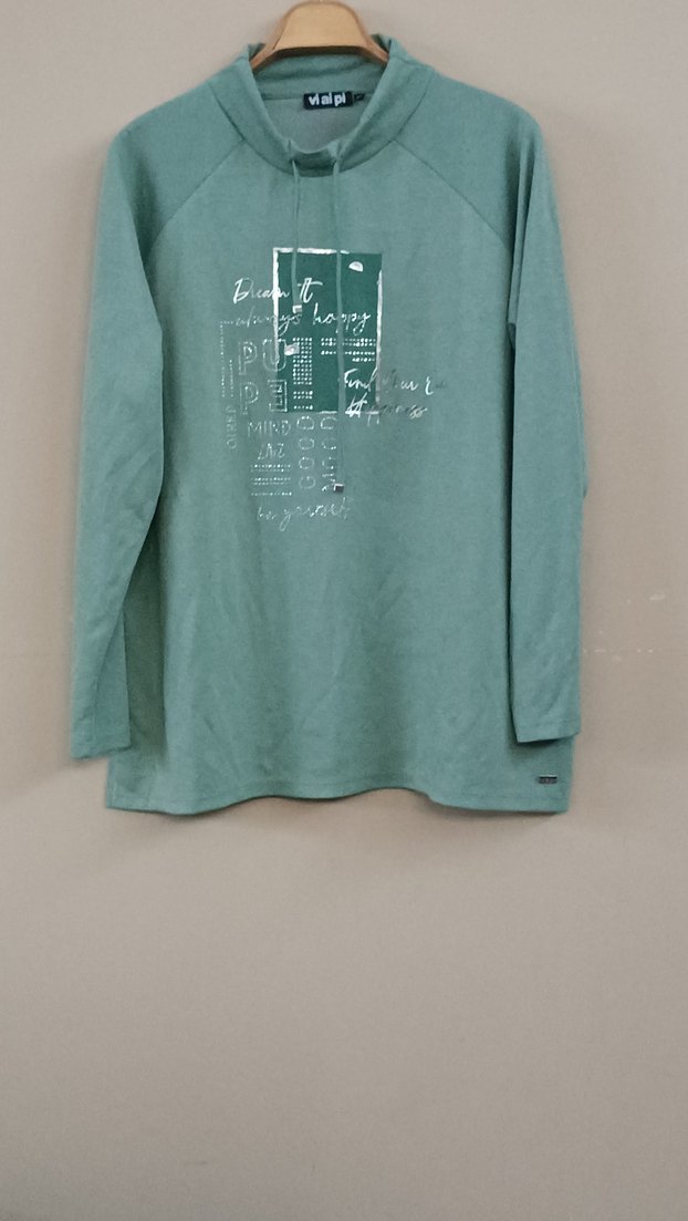 Mint Yeşili Kapüşonlu Rahat Sweatshirt — görsel 3/4