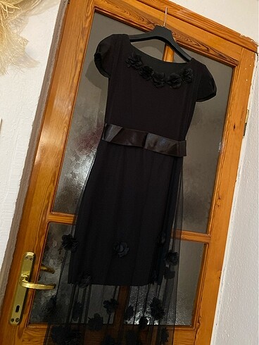 s Beden Siyah uzun abiye elbise