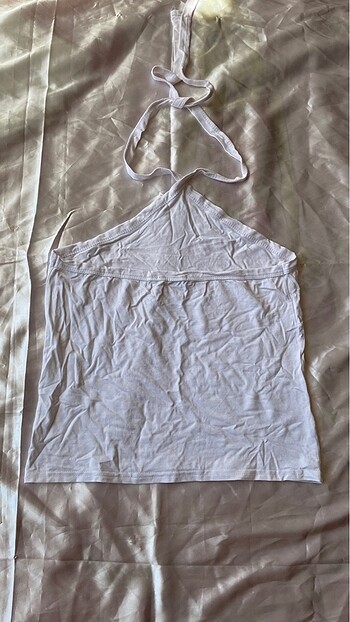 Boyundan askılı beyaz straplez büstiyer - Görsel 3