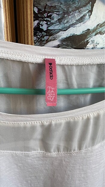 Defacto Beyaz bluz Tshirt transparan - Görsel 2