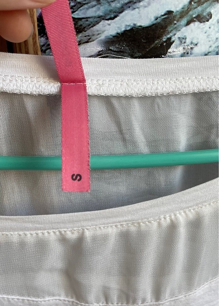 Defacto Beyaz bluz Tshirt transparan - Görsel 3