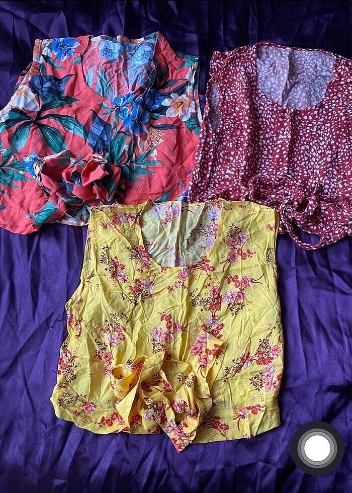 Renkli crop mini üst bağlamalı - Görsel 2