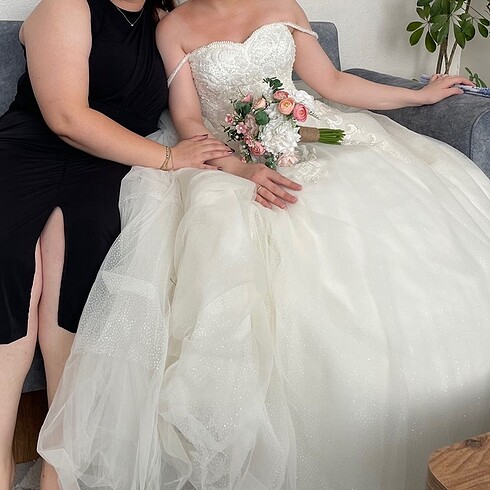 İp askılı gelinlik taç duvak gelin çiçek - Görsel 5