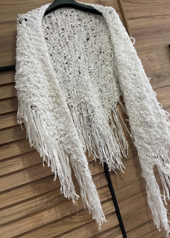 El emeği gelin şalı simli üçgen şal - Görsel 2